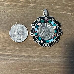 Aztec sterling silver pendant